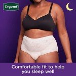 Depend Night Defense Adult Incontinence & Postpartum Bladder Leak Underwear for Women, Disposable, Overnight, Large, Blush, 14 Count, Packaging May Vary