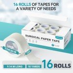 Hypoallergenic Surgical Tape for Sensitive Skin - 16 Rolls