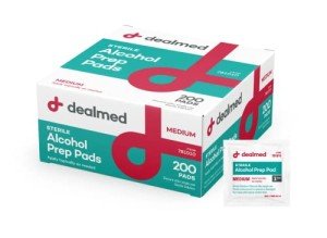 Dealmed Medium Alcohol Prep Pads – 200 Count