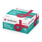 Dealmed Medium Alcohol Prep Pads – 200 Count
