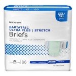 McKesson Bariatric Ultra Plus Stretch Briefs, Incontinence, Adult Unisex, Heavy Absorbency, 2XL / 3XL, 20 Count, 1 Pack