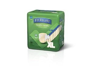Medline FitRight Ultra Adult Diapers, Disposable Incontinence Briefs with Tabs, Heavy Absorbency, X-Large, 57''-66'', 4 packs of 20 (80 total)