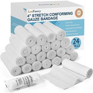 24 Count 4" x 4 Yards Gauze Bandage Rolls