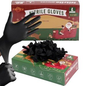 Black Nitrile Disposable Gloves - 50 Pack, Large