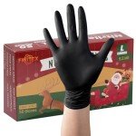 Black Nitrile Disposable Gloves - 50 Pack, Large