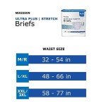 McKesson Bariatric Ultra Plus Stretch Briefs, Incontinence, Adult Unisex, Heavy Absorbency, 2XL / 3XL, 20 Count, 1 Pack