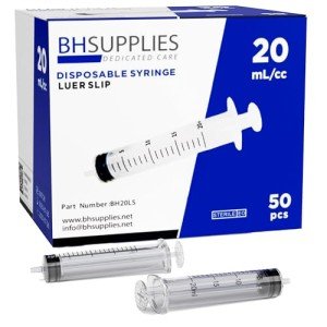 Sterile 20ml Luer Slip Tip Syringes - 50 Count