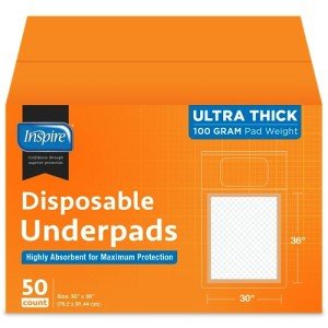 Inspire XL Ultra Absorbent Bed Pads for Incontinence