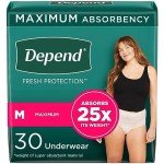 Depend Fresh Protection Women's Bladder Leak Underwear, Medium