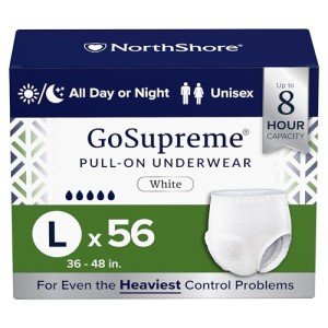 GoSupreme Overnight Incontinence Underwear, Large, 56 Count