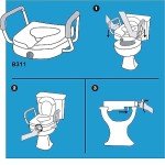 E-Z Lock Raised Toilet Seat with Arm Handles