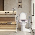 Adjustable Raised Toilet Seat with Handles for Seniors