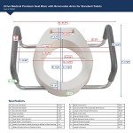 Drive Medical Premium Raised Toilet Seat with Arms