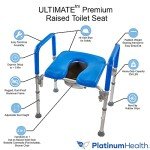 Platinum Health Adjustable Raised Toilet Seat with Arms