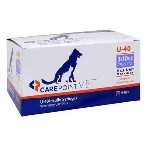 U-40 Pet Insulin Syringes 3/10cc - 100 Box