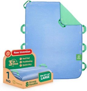 Improvia Quick-Drying Incontinence Bed Pad with Handles