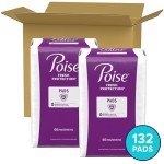 Poise Moderate Absorbency Incontinence Pads, 132 Count
