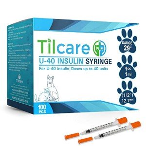 Tilcare 29G Pet Insulin Syringes, 100-Pack