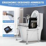 Adjustable Raised Toilet Seat with Padded Handles