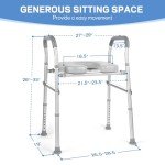 Adjustable Raised Toilet Seat with Padded Handles