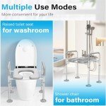 Adjustable Raised Toilet Seat with Padded Handles