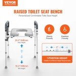 VEVOR Adjustable Raised Toilet Seat for Elderly