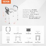 VEVOR Adjustable Raised Toilet Seat for Elderly