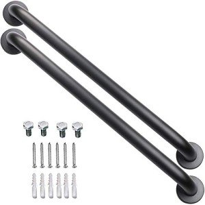 24" Matte Black Stainless Steel Shower Grab Bar Pair