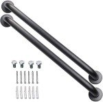24" Matte Black Stainless Steel Shower Grab Bar Pair