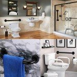 24" Matte Black Stainless Steel Shower Grab Bar Pair