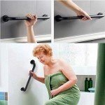 24" Matte Black Stainless Steel Shower Grab Bar Pair