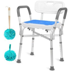 Tocebe Adjustable Shower Chair with Backrest and Armrests