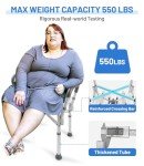 Tocebe Adjustable Shower Chair with Backrest and Armrests