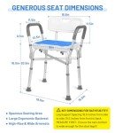 Tocebe Adjustable Shower Chair with Backrest and Armrests