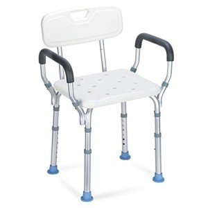OasisSpace Heavy Duty Adjustable Shower Chair with Arms