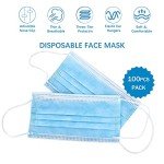 100 Pcs Blue 3-Ply Earloop Face Masks