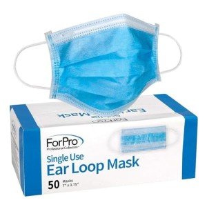 ForPro 3-Ply Disposable Ear Loop Face Masks - 50 Count