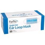 ForPro 3-Ply Disposable Ear Loop Face Masks - 50 Count