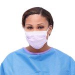 Medline Fluid-Resistant Purple Face Masks, 300 Pack