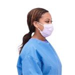 Medline Fluid-Resistant Purple Face Masks, 300 Pack