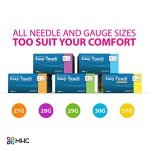 EasyTouch U-100 Insulin Syringe with Needle, 31G 0.5cc 5/16-Inch (8mm), Box of 100