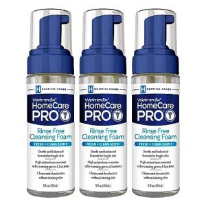 Welmedix Rinse Free Cleansing Foam, 3 in 1 Body Wash, Shampoo and Personal Cleanser for Elderly, Incontinence and Infant Care, Hospital Grade, Sulfate Free, Paraben Free (Pack of 3)