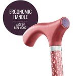 Adjustable Foldable Walking Cane with Engraved Rose Gold