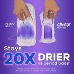 Always Discreet Adult Moderate Long Incontinence Pads, Up to 100% Leak-Free Protection, 54 Count (Packaging May Vary)