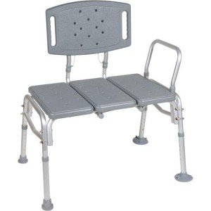 Adjustable Height Transfer Bench for Seniors and Disabled