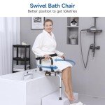 RESTISLAND Swivel Shower Chair with Pivoting Arms