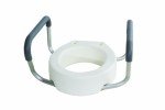 Essential Medical Supply Raised Elevated Toilet Seat Riser for a Standard Round Toilet with Padded Aluminum Arms for Support and Compatible with Toilet Seat, Standard, 17.5 x 13.5 x 3.5 Inch