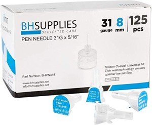 Insulin Pen Needles 31 Gauge 8mm - 125 Pack
