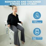 WeHwupe Raised Toilet Seat with Handles for Elderly - Toilet Seat Risers for Seniors with Adjustable Padded Arms - Elevated Toilet Safety Seat for Standard or Elongated Commode