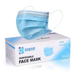 Disposable Blue Face Masks with Earloops - 50 Pack